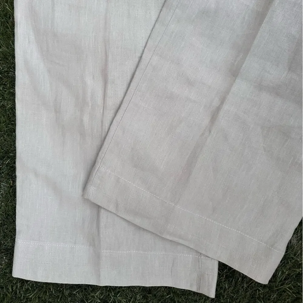 J.Jill Womens 100% Linen Wide Leg Pants Quiet Luxury Flowy Lagenlook Trousers 12 - Picture 5 of 10